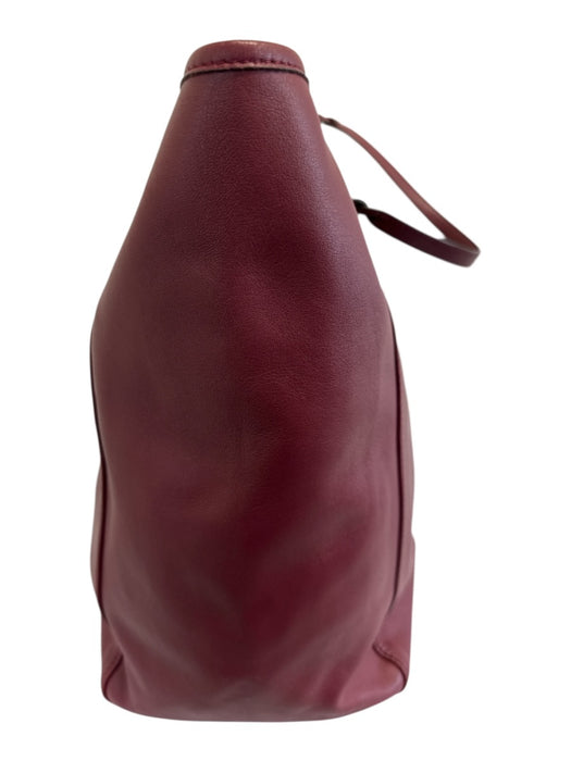 Mulberry Burgundy Red Leather Braided Detail Toggle Close Two Strap Tote Bag Burgundy Red / Large