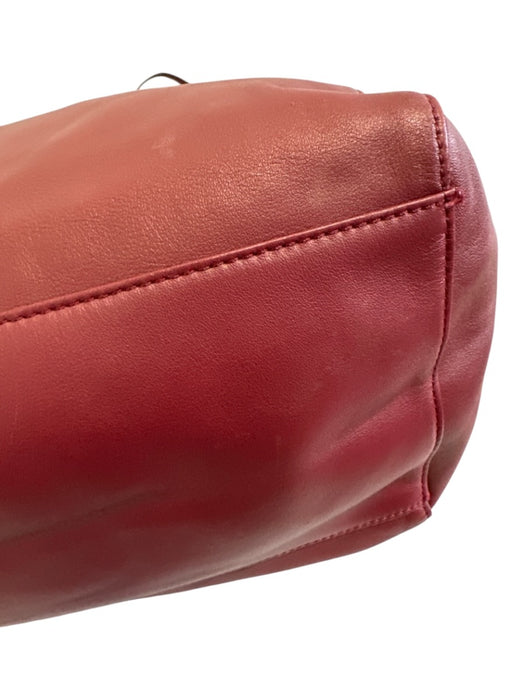 Mulberry Burgundy Red Leather Braided Detail Toggle Close Two Strap Tote Bag Burgundy Red / Large