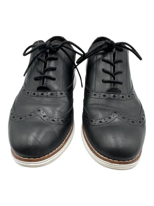 Cole Haan Shoe Size 10.5 Black Leather Upper Wingtip Detail Lace Up Sneakers Black / 10.5