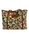 Dolce & Gabbana Yellow, Pink, Gray, Black Canvas Leather trim Floral Logo Bag Yellow, Pink, Gray, Black / Medium