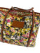 Dolce & Gabbana Yellow, Pink, Gray, Black Canvas Leather trim Floral Logo Bag Yellow, Pink, Gray, Black / Medium