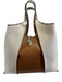 Tod's Brown & Beige Canvas & Leather Top Handle Snake Skin Print Bag Brown & Beige / Large