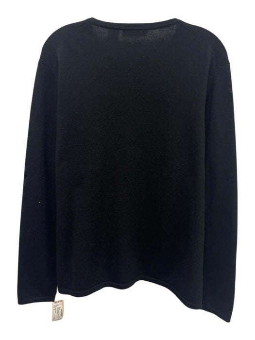Saks Fifth Ave Size 3X Black Cashmere Long Sleeve Button Front Knit Sweater Black / 3X