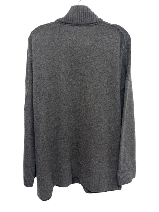 Lafayette 148 Size XL Gray Wool Blend Long Sleeve Zip Front turtle neck Sweater Gray / XL