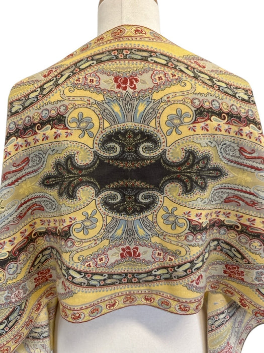 Etro Yellow, Red, Blue Fringe Paisley Rectangle scarf Yellow, Red, Blue / Medium