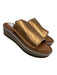 Clergerie Shoe Size 41 Brown Leather Upper open toe Metallic Flat Sandals Brown / 41