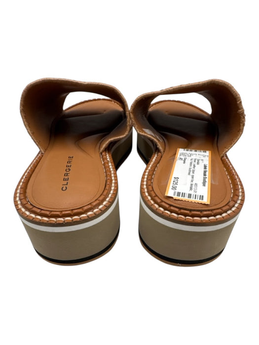 Clergerie Shoe Size 41 Brown Leather Upper open toe Metallic Flat Sandals Brown / 41