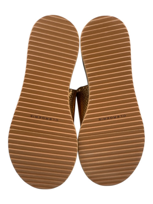 Clergerie Shoe Size 41 Brown Leather Upper open toe Metallic Flat Sandals Brown / 41