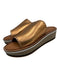 Clergerie Shoe Size 41 Brown Leather Upper open toe Metallic Flat Sandals Brown / 41