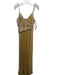 Retrofete Size S Gold Polyester & Spandex Shimmer Spaghetti Strap Pleated Gown Gold / S