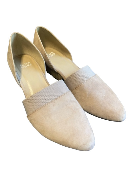 Eileen Fisher Shoe Size 8 Mauve Suede Pointed Toe Cuban Heel Open Sides Shoes Mauve / 8
