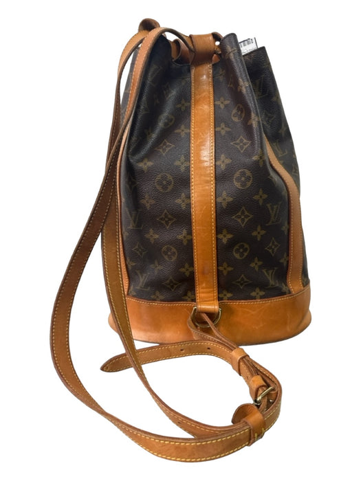 Louis Vuitton Brown Leather Monogram bucket Side Straps Dustbag Inc. Bag Brown / M