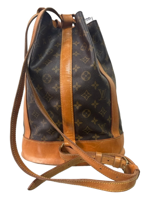 Louis Vuitton Brown Leather Monogram bucket Side Straps Dustbag Inc. Bag Brown / M