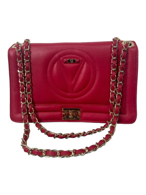 Valentino Red & Gold Leather Quilted Shoulder & Crossbody Straps Chain Strap Bag Red & Gold / S