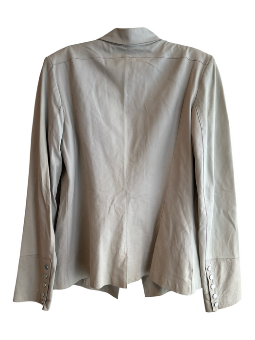 Lamarque Size 6 Mint Leather Silver Hardware Shoulder Pads Suede Jacket Mint / 6