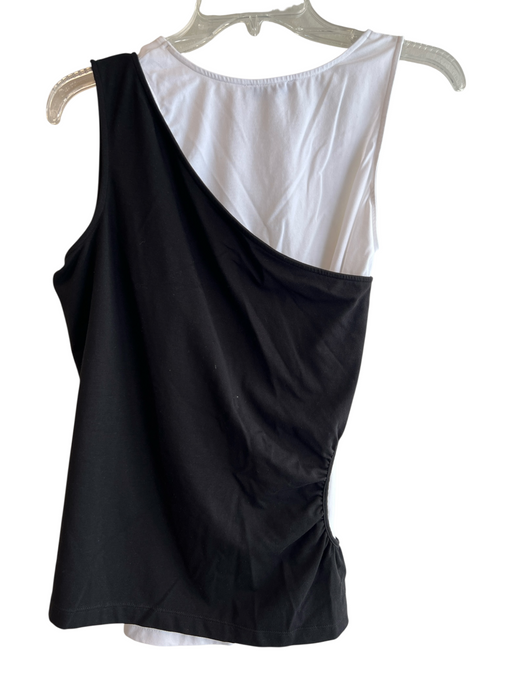 Anatomie Size M Black Cotton Blend Sleeveless Cut Out Detail Double Layered Top Black / M