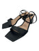 Gianvito Rossi Shoe Size 41 Black Leather Gold Tone Hardware Square Toe Sandals Black / 41