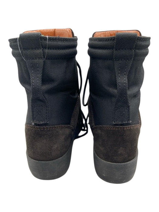 YEEZY Shoe Size 37 Dark Brown & Black Leather Suede Mesh Lace Up Boots Dark Brown & Black / 37