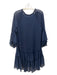 Alice + Olivia Size S/P Navy Blue Polyester Tiered Mini Ruffle Hem Dress Navy Blue / S/P