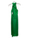 Kitri Size 2 Green Viscose Sleeveless Halter Side Zip Front Slit Dress Green / 2