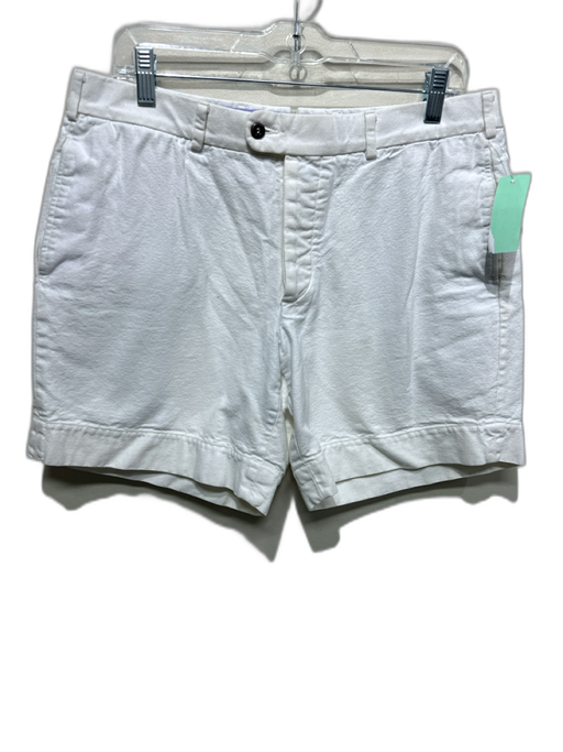 Sid Mashburn Size 36 White Cotton Solid Men's Shorts White / 36