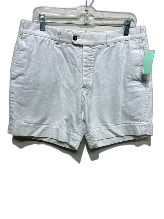Sid Mashburn Size 36 White Cotton Solid Men's Shorts White / 36