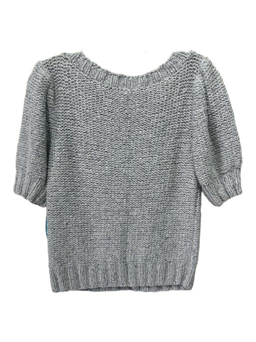 Ann Mashburn Size XS Light Gray Cotton, Linen & Silk Chunky Knit Sweater Light Gray / XS