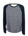 Vince Size M Navy & Gray Cotton Blend Striped Crew Neck Men's Long Sleeve Shirt M