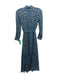 Birds of Paradis Size XS Blue & White Ramie Blend Semi Sheer Button Front Dress Blue & White / XS