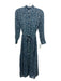 Birds of Paradis Size XS Blue & White Ramie Blend Semi Sheer Button Front Dress Blue & White / XS