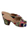 Stuart Weitzman Shoe Size 9 Cream, Pink, Multi Fabric Abstract Floral Mule Pumps Cream, Pink, Multi / 9