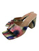 Stuart Weitzman Shoe Size 9 Cream, Pink, Multi Fabric Abstract Floral Mule Pumps Cream, Pink, Multi / 9