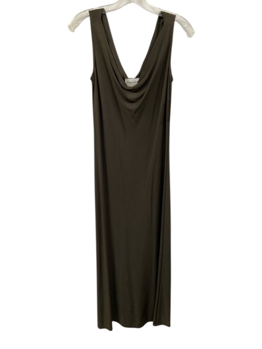 Emanuel Emanuel Ungaro Size S Army Green Rayon & Polyester Sleeveless Maxi Dress Army Green / S