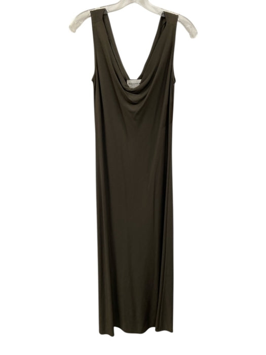 Emanuel Emanuel Ungaro Size S Army Green Rayon & Polyester Sleeveless Maxi Dress Army Green / S