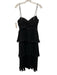 Self-Portrait Size 6 Black & Clear Polyester Sleeve Cut Outs Rhinestone Dress Black & Clear / 6