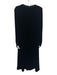 Saloni Size 4 Black & White Rayon & Silk Velvet Long Puff Sleeve Midi Dress Black & White / 4