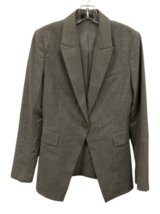 Theory Size 4 Gray Long Sleeve Heathered Flap Pockets Blazer Jacket Gray / 4