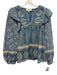 Sea New York Size S Blue, Green, Beige Cotton Long puff sleeve Floral Print Top Blue, Green, Beige / S