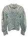 Ganni Size 40 Light Blue & Yellow Cotton Long puff sleeve Ditsy Floral Top Light Blue & Yellow / 40