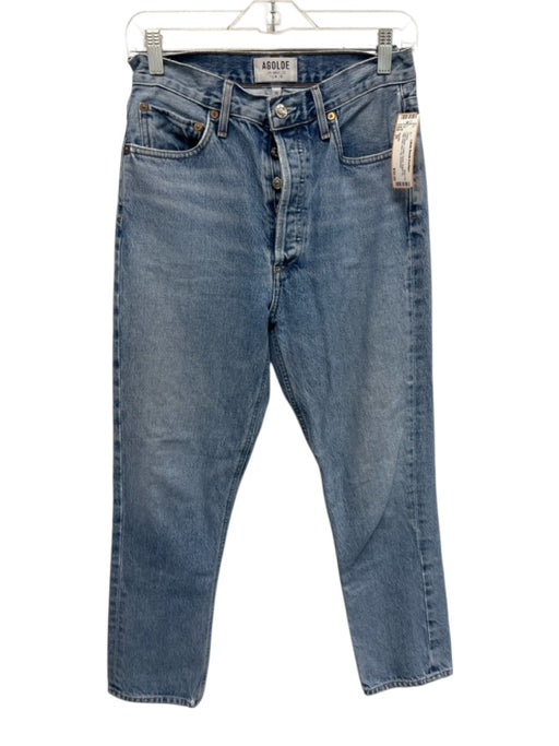 Agolde Size 26 Light Wash Cotton Denim Button Fly High Rise Slim Leg Jeans Light Wash / 26