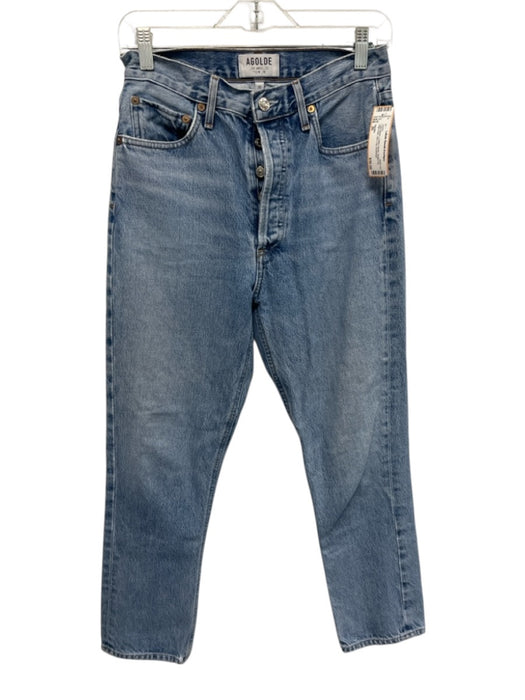 Agolde Size 26 Light Wash Cotton Denim Button Fly High Rise Slim Leg Jeans Light Wash / 26