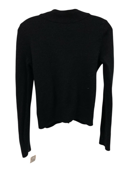 Vince Size S Black Cashmere Felted Buttons Waist Length Cardigan Black / S