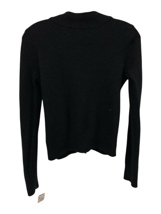 Vince Size S Black Cashmere Felted Buttons Waist Length Cardigan Black / S