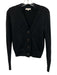 Vince Size S Black Cashmere Felted Buttons Waist Length Cardigan Black / S