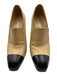 Chanel Shoe Size 38 Beige & Black Leather Cap Toe High Heel Loafer Pumps Beige & Black / 38