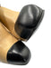 Chanel Shoe Size 38 Beige & Black Leather Cap Toe High Heel Loafer Pumps Beige & Black / 38