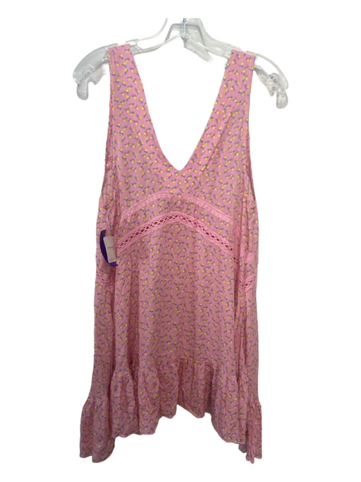 Intimately Free People Size XS Pink & Yellow Viscose Tank V Front & Back Dress Pink & Yellow / XS