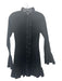 J Crew Size XS Black Cotton Smocked Button Front Ruffle Detail Long Sleeve Dress Black / XS