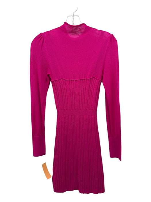 Anthropologie Size XXS Hot pink Acrylic & Nylon Ribbed Fabric Block Mini Dress Hot pink / XXS