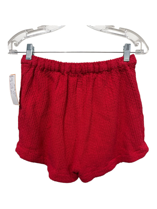 Free-est Size XS Pink Cotton Sleeveless Button Front Woven Texture Short Set Pink / XS